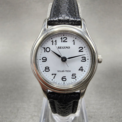 Citizen Reguno Watch Women 24mm White Dial Silver Tone Solar Round Runs E031T010