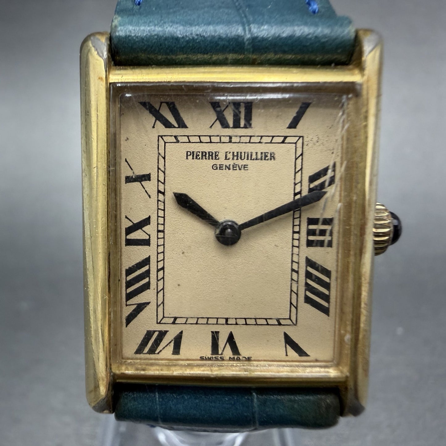 Pierre L'Huillier Tank Watch Women 22mm Cream Dial Gold Tone Rectangle Manual1
