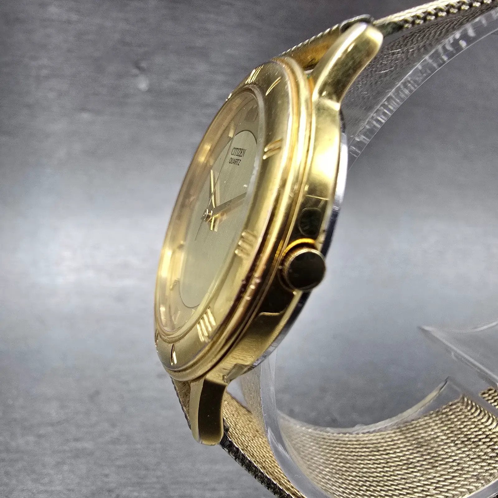 Citizen Watch Men 33mm Champagne Dial Gold Tone Date 5510-K06860 New Battery2