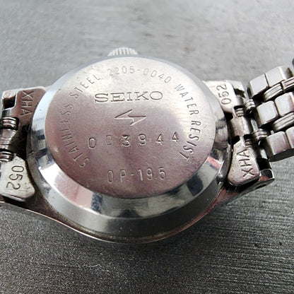 Seiko Automatic Watch Women 22mm Silver Dial Silver Tone Date 2205-0040 Runs