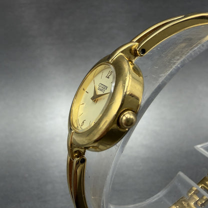Citizen Watch Women 20mm Champagne Dial Gold Tone Round 5920-S99183 New Battery2