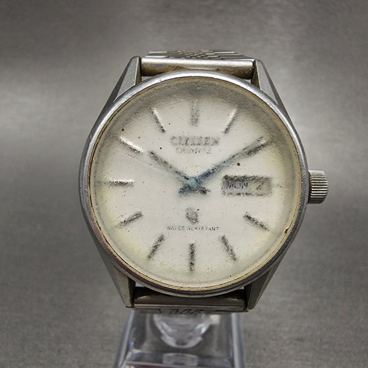 Citizen CQ Watch Men 36mm White Dial Steel Daydate Round 4730038 PARTS0