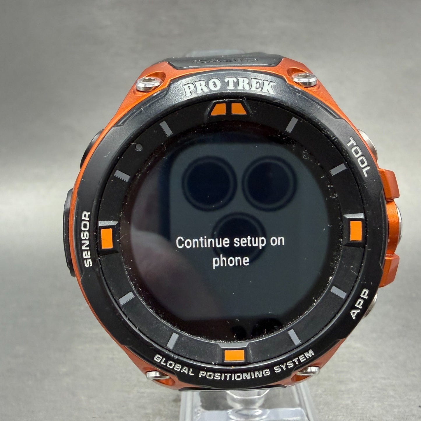 Casio Proterk WSD-F20 Smart Watch Men 58mm Black Orange Compass GPS works1