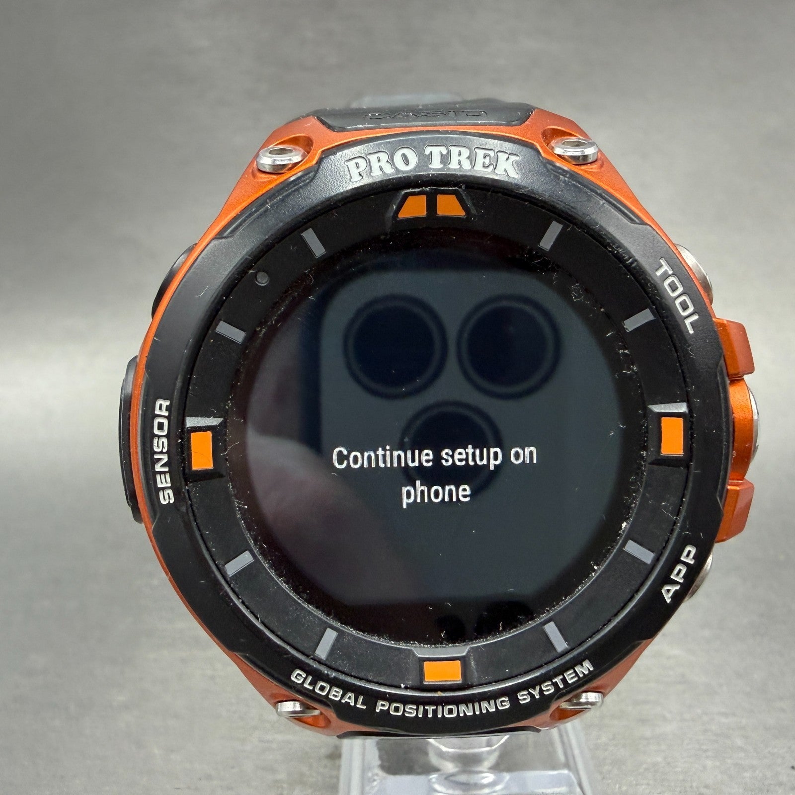 Casio Proterk WSD-F20 Smart Watch Men 58mm Black Orange Compass GPS works1