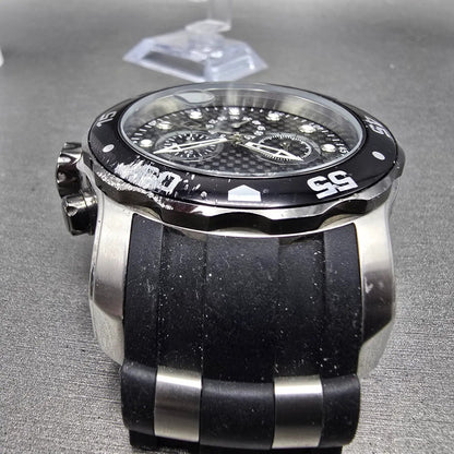 Invicta Pro Diver Chronograph Watch Men 48mm Black Dial Silver Tone Date New Bat5