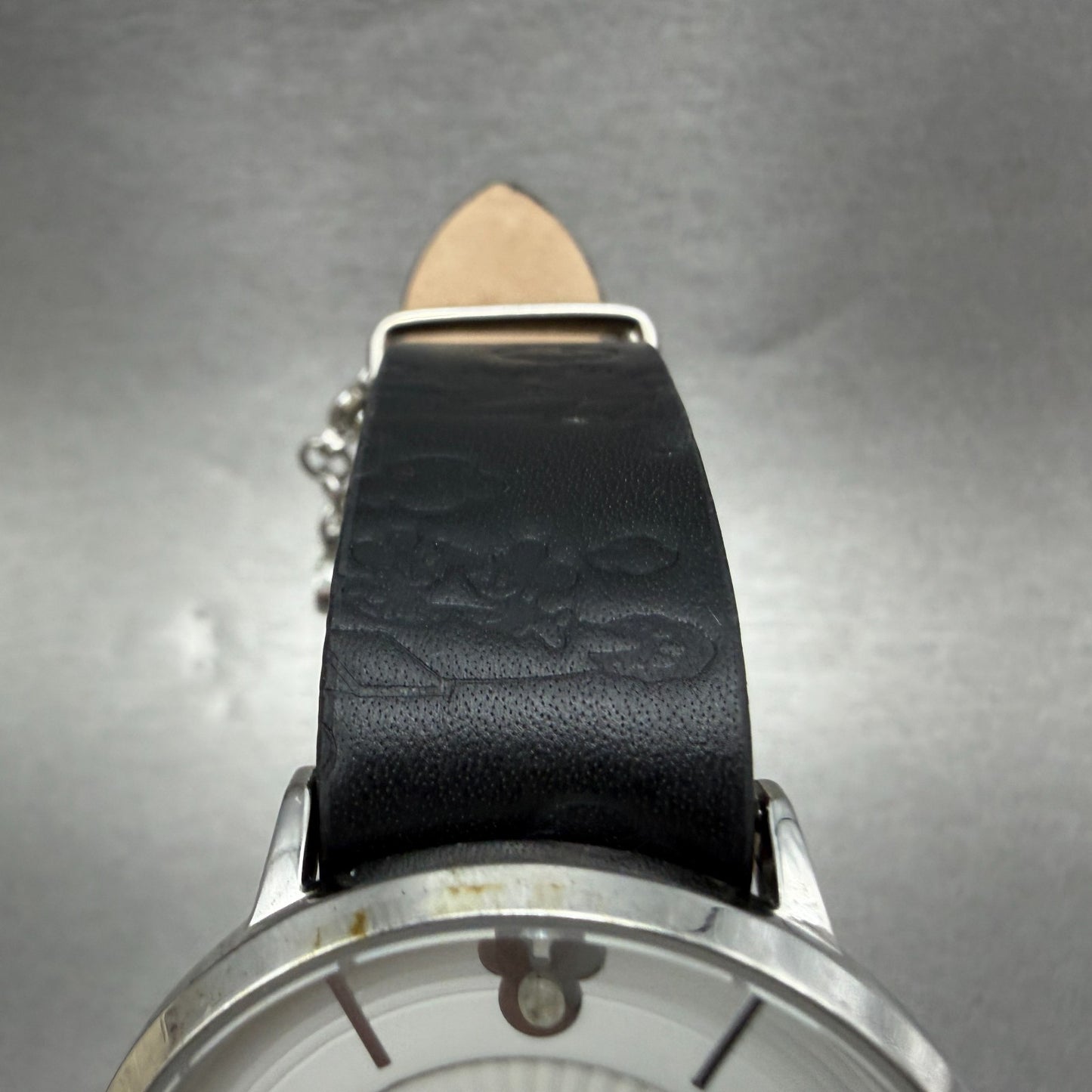 Mickey Mouse Plane Crazy Watch Unisex 38mm White Dial Silver Tone Round NewBatt4