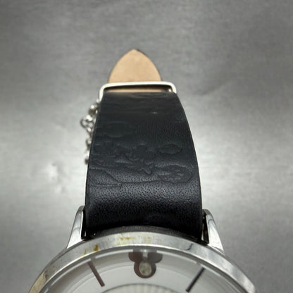 Mickey Mouse Plane Crazy Watch Unisex 38mm White Dial Silver Tone Round NewBatt4
