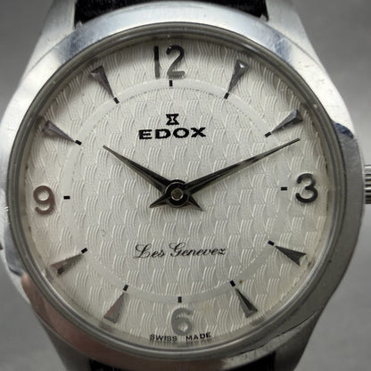 Edox Les Genevez Watch Women 26mm White Dial Steel Round 21155 New Battery1