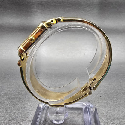 Citizen CQ Watch Women 18mm Black Dial Gold Tone Rectangle 5920-S48465 New Batt6