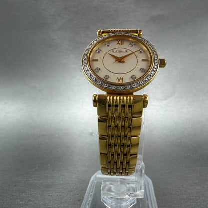 Wittnauer Stratford Watch Women 26mmChampange Dial Gold Diamond Markers New Batt5