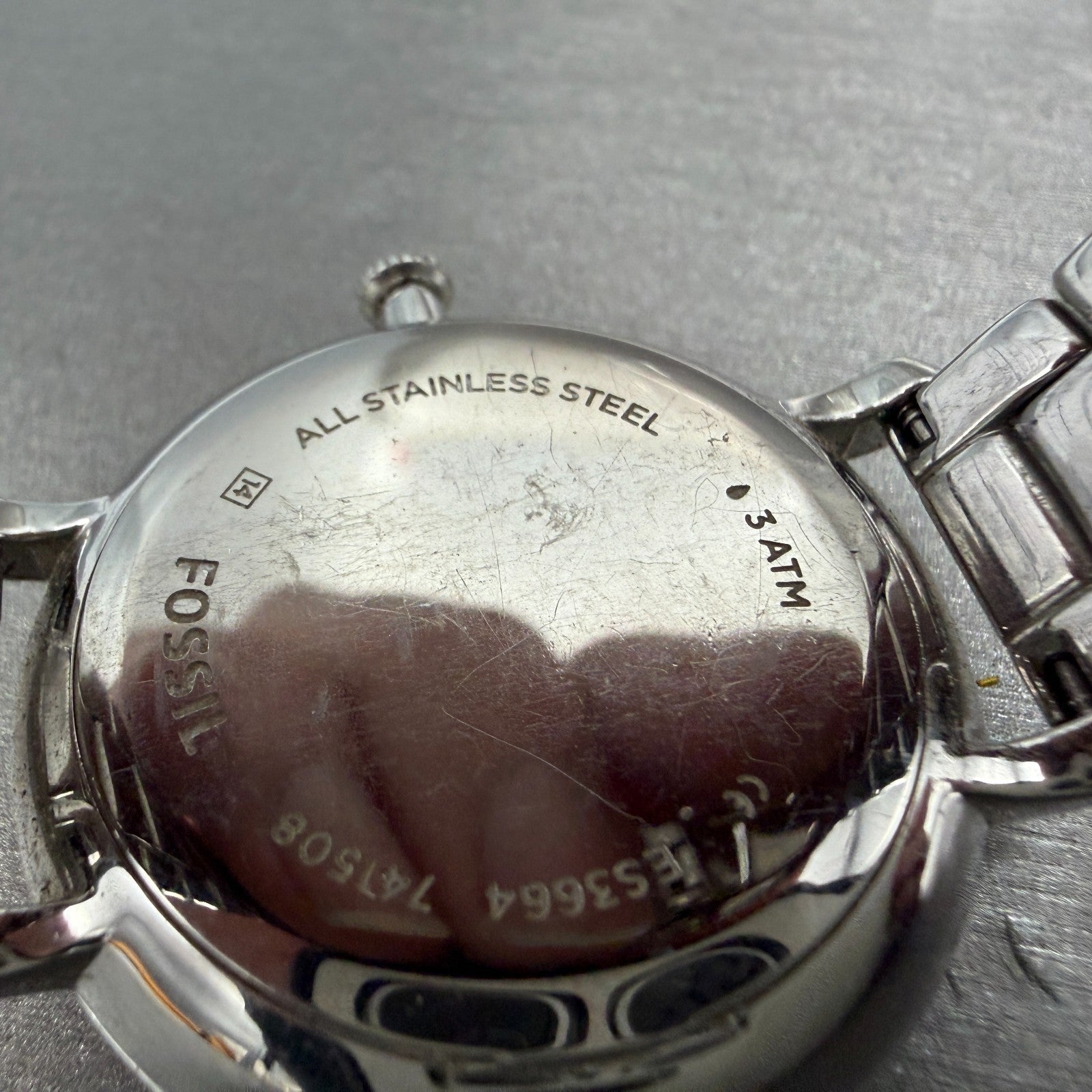 Fossil Jacqueline Watch Women 36mm Silver Dial Silver Tone Daydate Round New Bat9