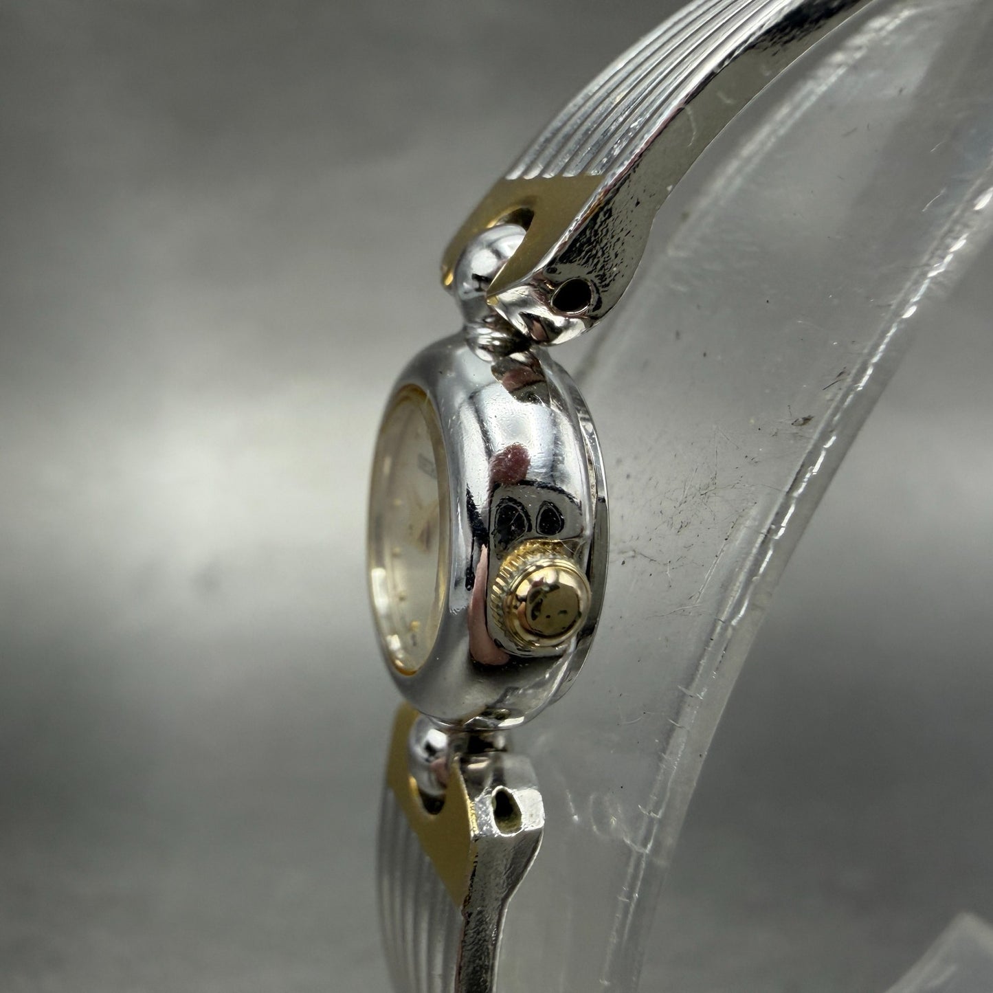 Seiko Watch Women 14mm Silver Dial Two Tone Round 1E20-0380 New Battery Vintage2