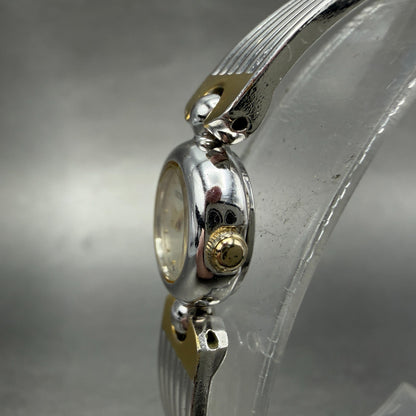 Seiko Watch Women 14mm Silver Dial Two Tone Round 1E20-0380 New Battery Vintage2