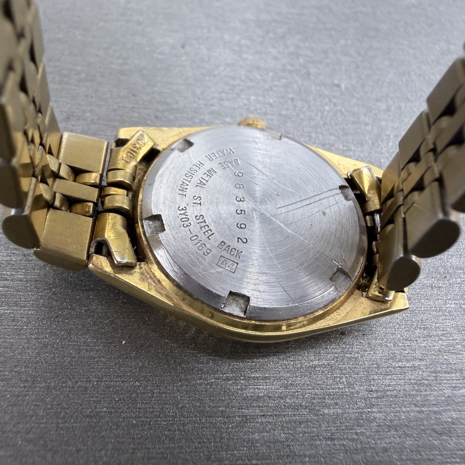 Seiko SQ Watch Women 24mm Black Dial Gold Tone Daydate 24mm Round New Battery7