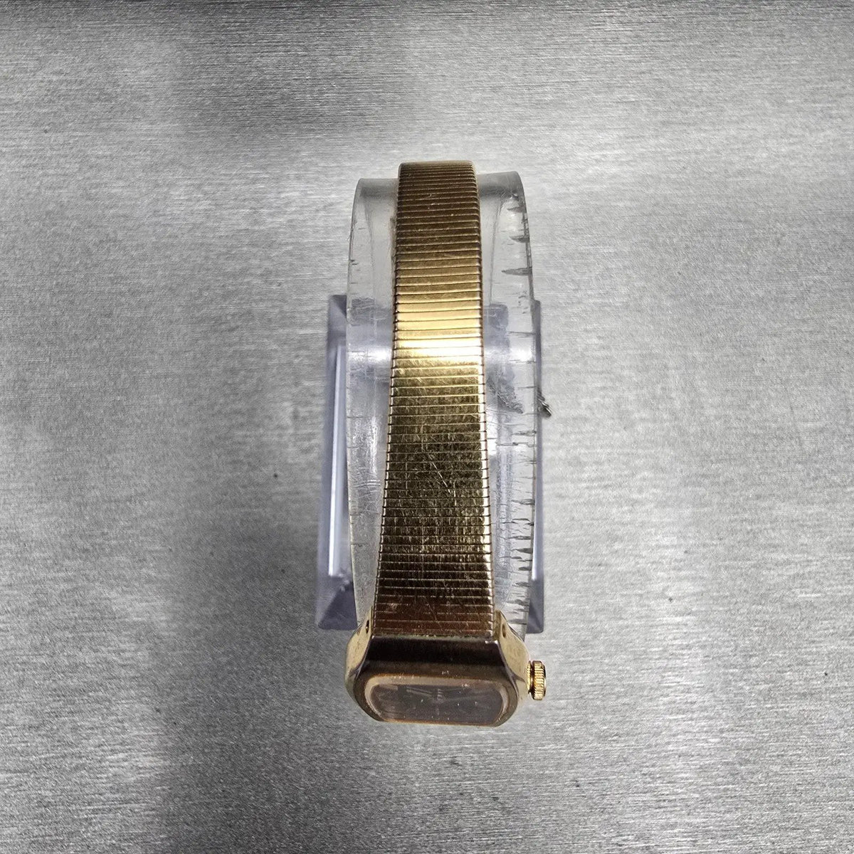 Seiko Watch Women 16mm Brown Dial Gold Tone Rectangle 2C20-5559 New Battery JP4