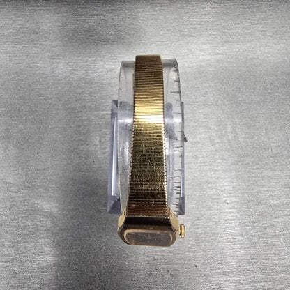 Seiko Watch Women 16mm Brown Dial Gold Tone Rectangle 2C20-5559 New Battery JP4