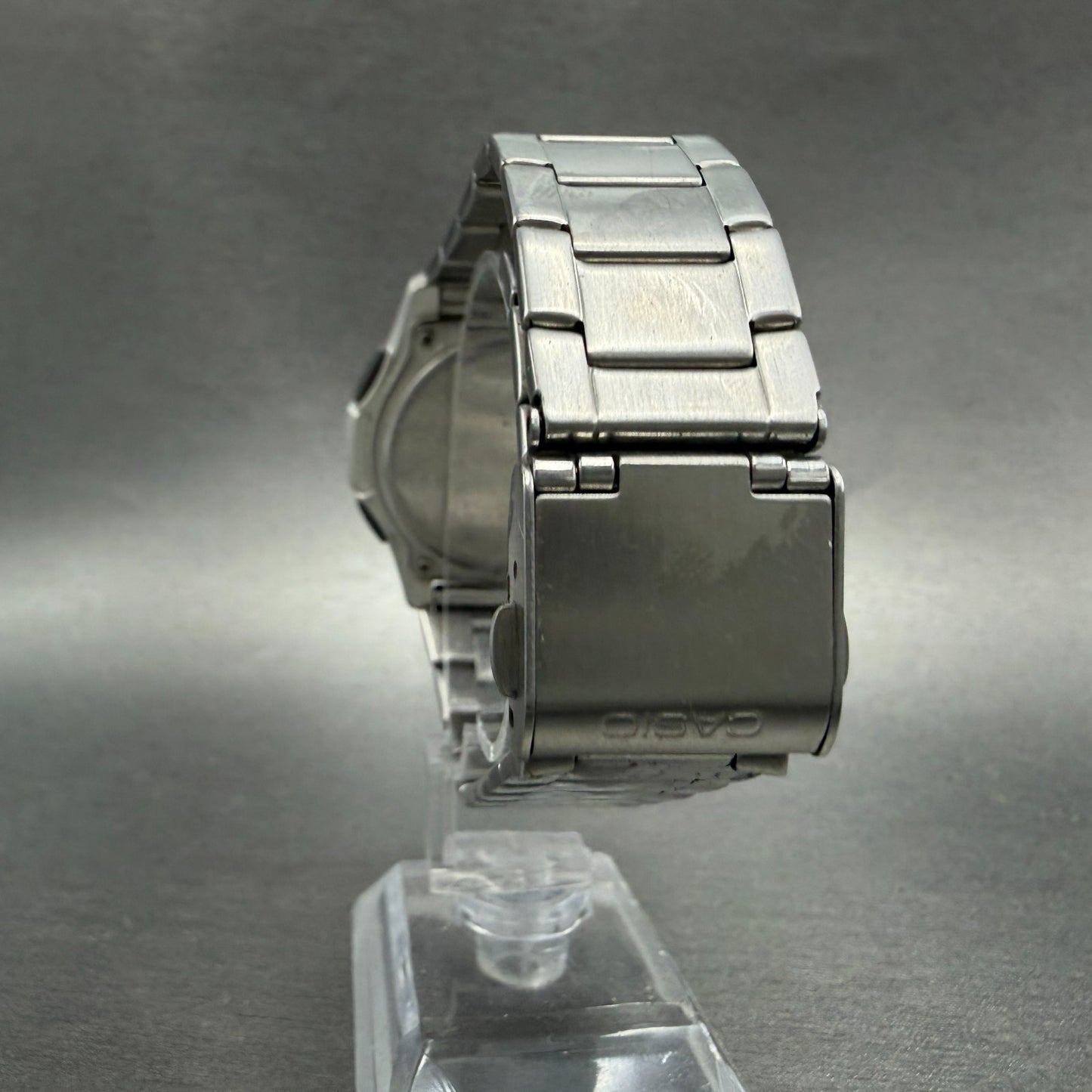 Casio Wave Ceptor Watch Men 42mm Cream Dial Steel Solar Analog Digital Works OPT7