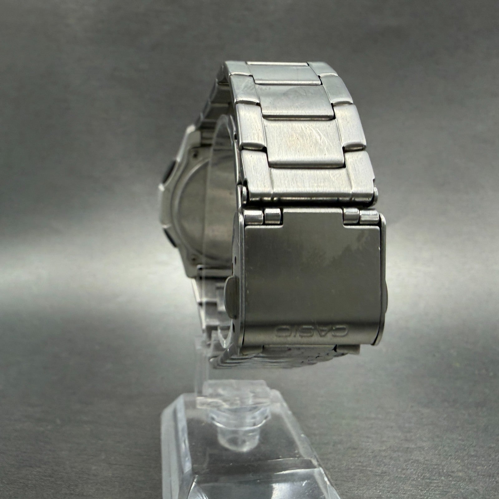 Casio Wave Ceptor Watch Men 42mm Cream Dial Steel Solar Analog Digital Works OPT7