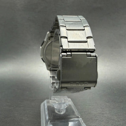 Casio Wave Ceptor Watch Men 42mm Cream Dial Steel Solar Analog Digital Works OPT7
