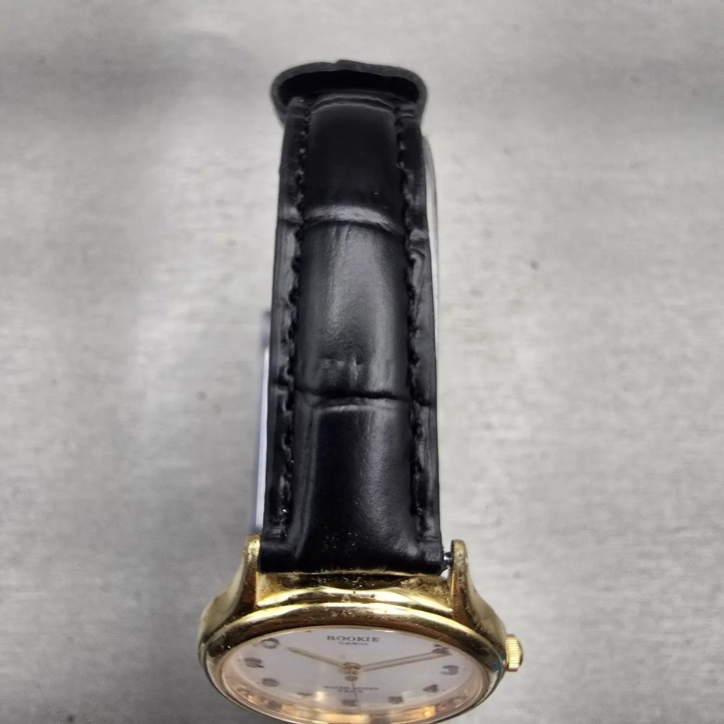 Casio Rookie Watch Men 32mm White Dial Gold Tone Round RKT-501 New Battery VTG4