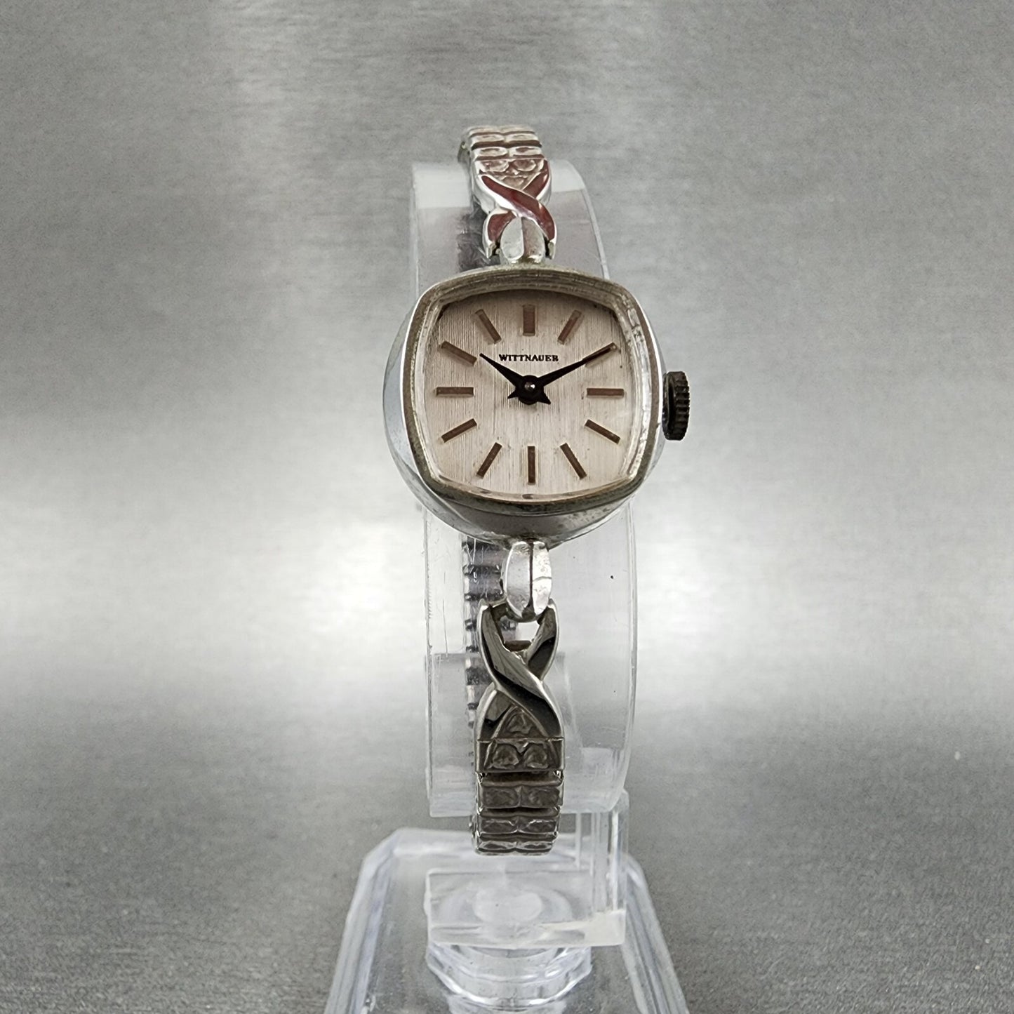 Wittnauer Watch Women 19mm White Dial Steel Round Manual Wind Runs NOS