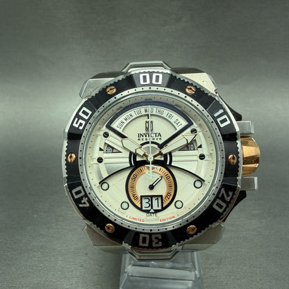 Invicta Jason Taylor Chrono Watch Men 57mm White Dial Steel Daydate New Battery0