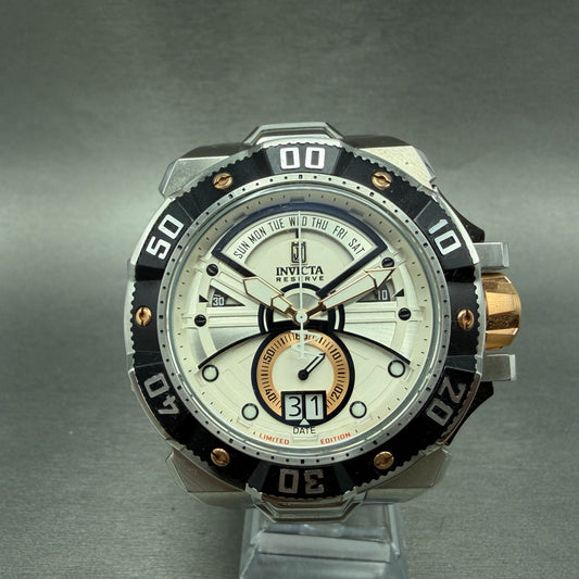 Invicta Jason Taylor Chrono Watch Men 57mm White Dial Steel Daydate New Battery0