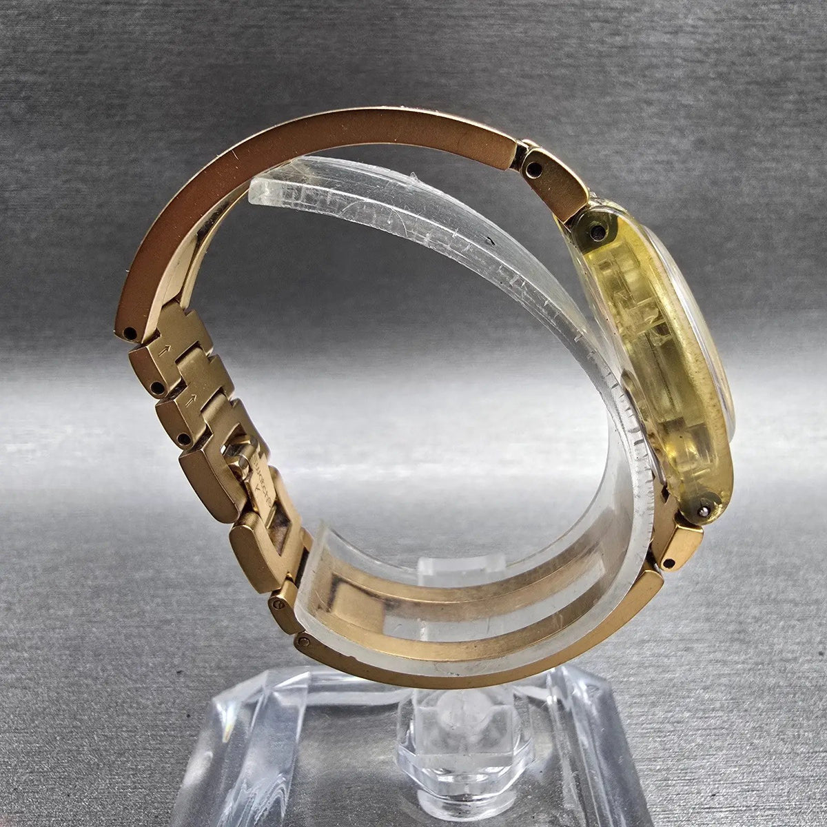 Swatch Enercle Watch Women 25mm Gold Dial Gold Tone Round LN137 New Battery8