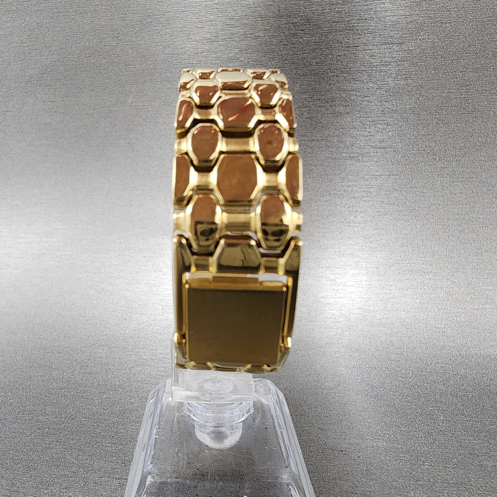 Bulova Tank Watch Women 17mm Gold Dial Gold Tone Rectangle 92H72 New Battery8