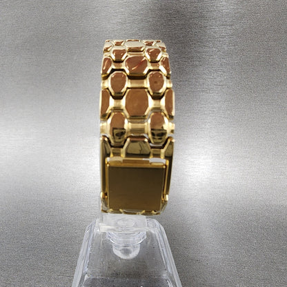 Bulova Tank Watch Women 17mm Gold Dial Gold Tone Rectangle 92H72 New Battery8