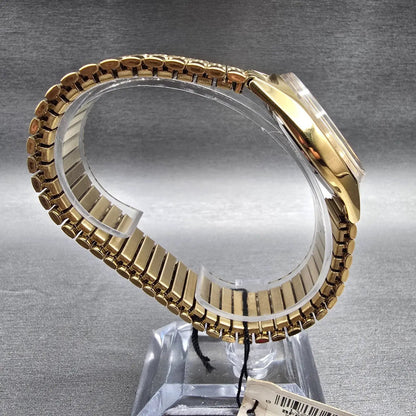 Citizen CQ Watch Men 36mm Gold Dial Gold Daydate Round 1100-S63812 New Batt NOS9