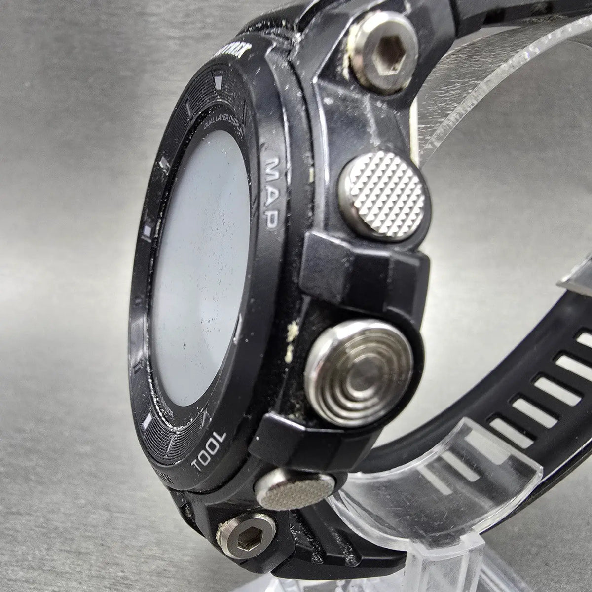 Casio Protrek WSD-F30 Watch Men 50mm Digital Black Silver GPS UNTESTED PARTS3