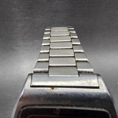 Seiko Digital Watch Men 37mm Black Dial Silver Daydate 0139-5029 PARTS5