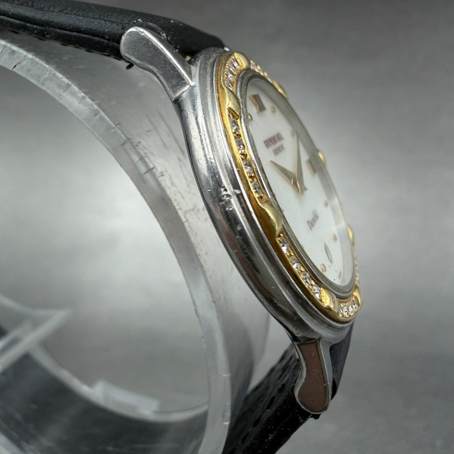Raymond Weil Parsifal Watch Women 27mm Mop Dial Two Tone Date Diamonds New Batt3