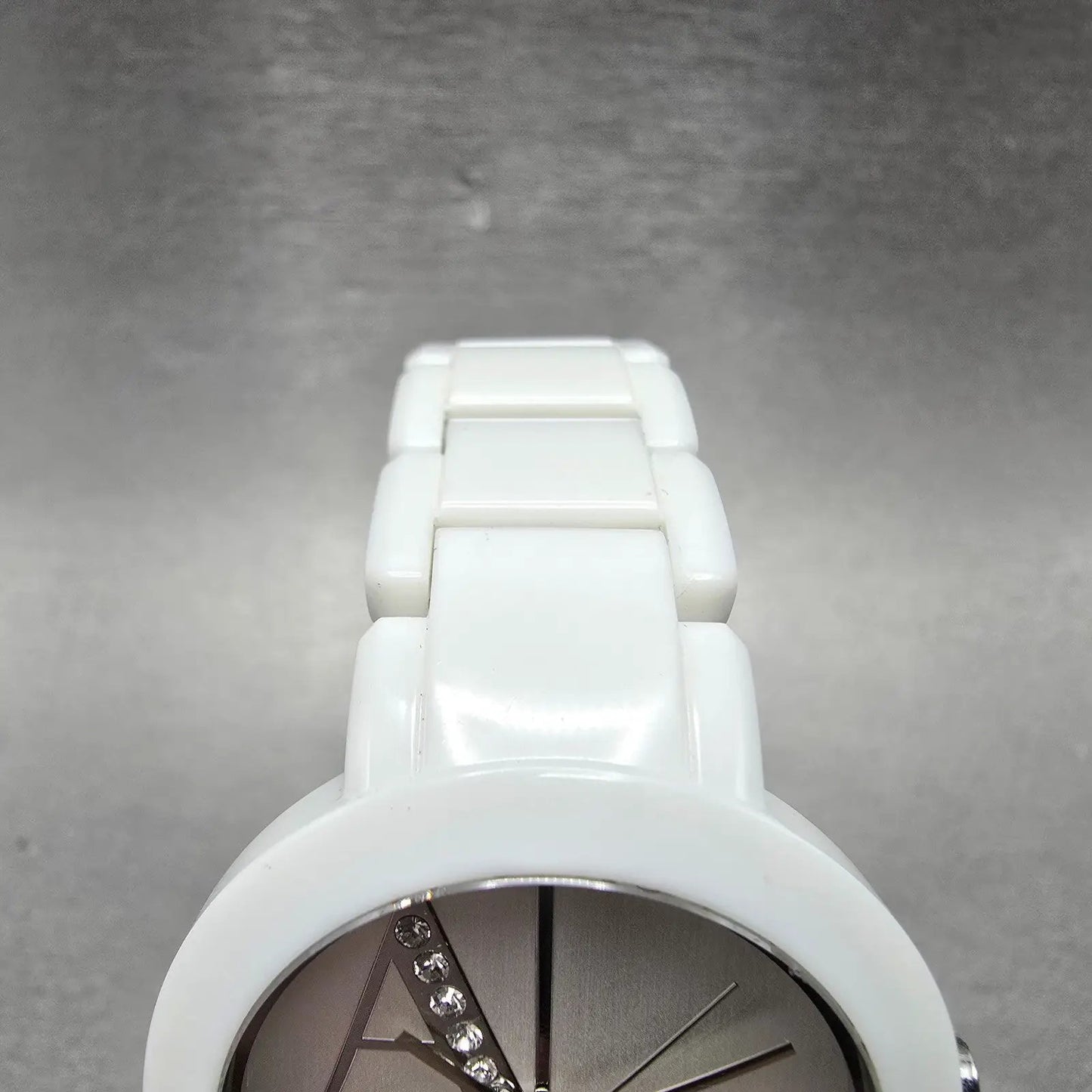 Armani Exchange Watch Women 34mm White Dial White Tone Round AX4055 New Battery4