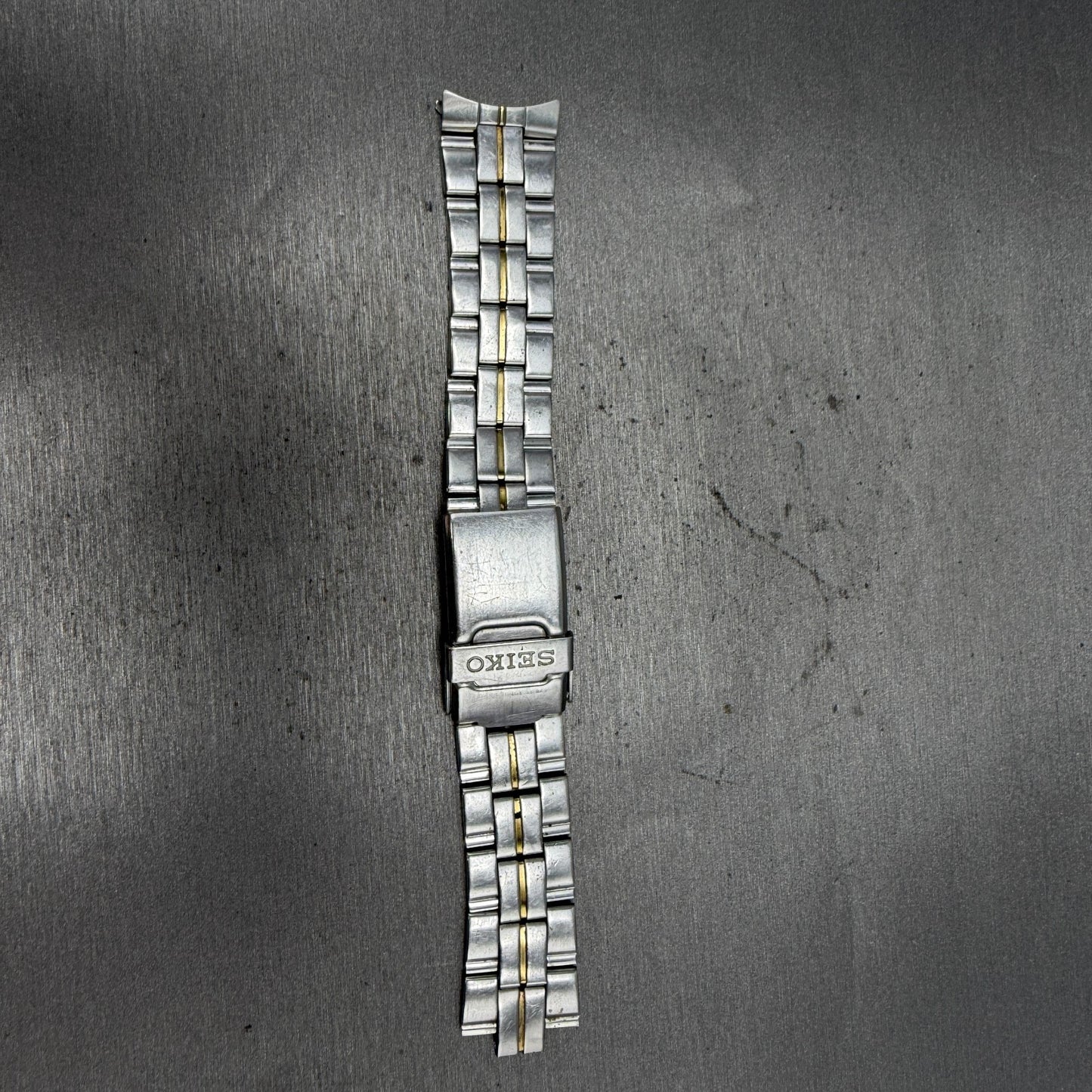 Seiko Bracelet 20mm Stainless Steel Two Tone 4859-G Vintage READ!!! Japan0