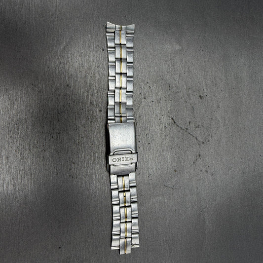 Seiko Bracelet 20mm Stainless Steel Two Tone 4859-G Vintage READ!!! Japan0