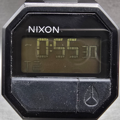 Nixon Re-Run Digital Watch Men 38mm Black Chronograph Alarm New Battery1