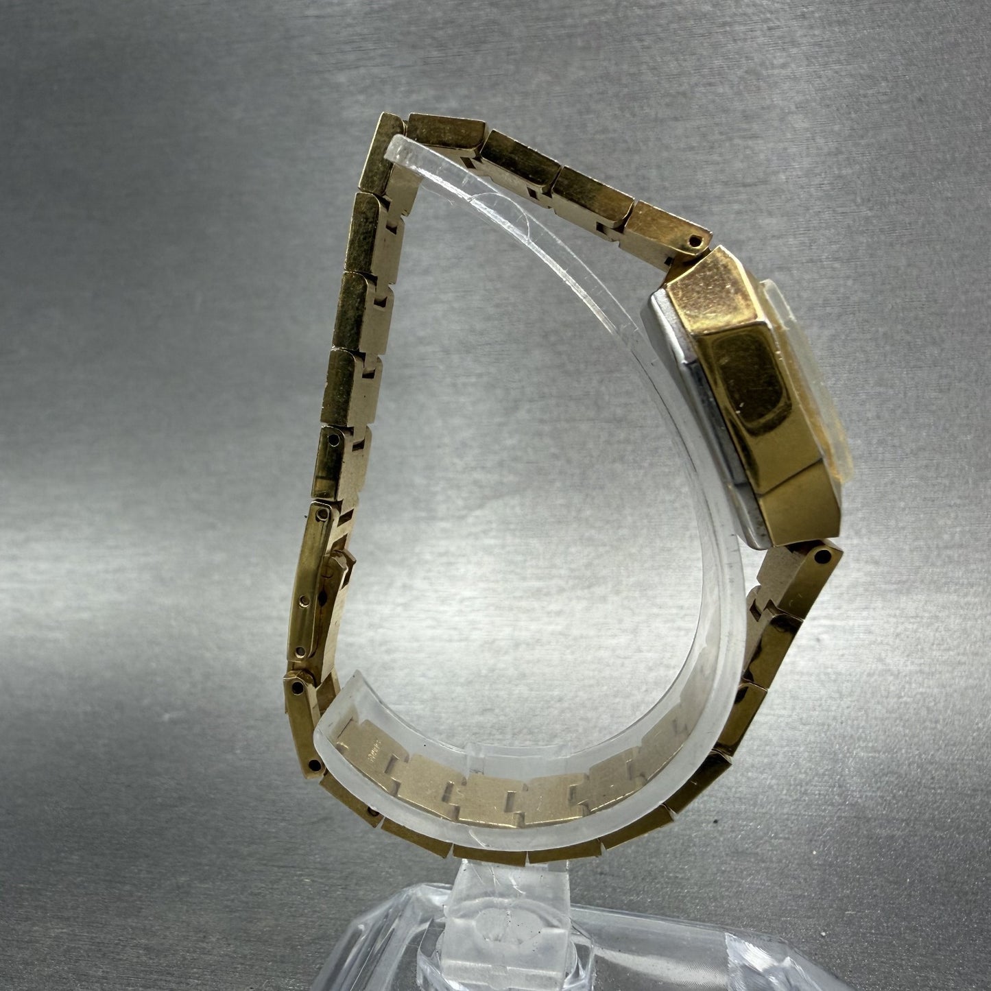 Bulova Accutron Watch Women 20mm Gold Dial Gold Tone Octagon PARTS VTG9