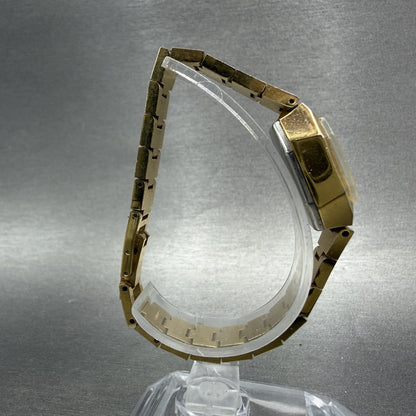 Bulova Accutron Watch Women 20mm Gold Dial Gold Tone Octagon PARTS VTG9
