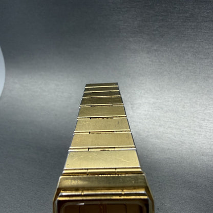 Seiko Tank Watch Men 27mm Champagne Dial Gold Tone 7430-5100 New Battery4