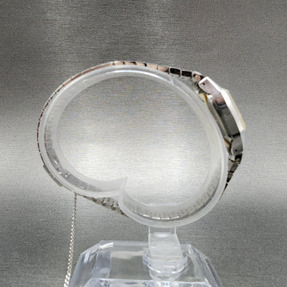 Seiko Watch Women 17mm Silver Dial Silver Tone Rectangle Manual Wind Runs  NOS9