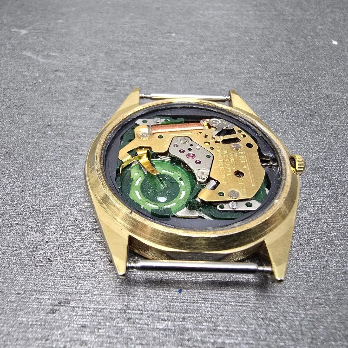 Seiko SQ Watch Men 34mm Champagne Dial Gold Tone Daydate 8123A PARTS NO BACK11
