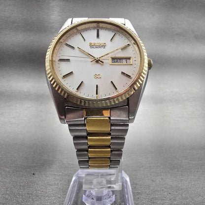 Seiko President Watch Men 36mm Silver Dial Two Tone Daydate 6923-8089 New Batt5