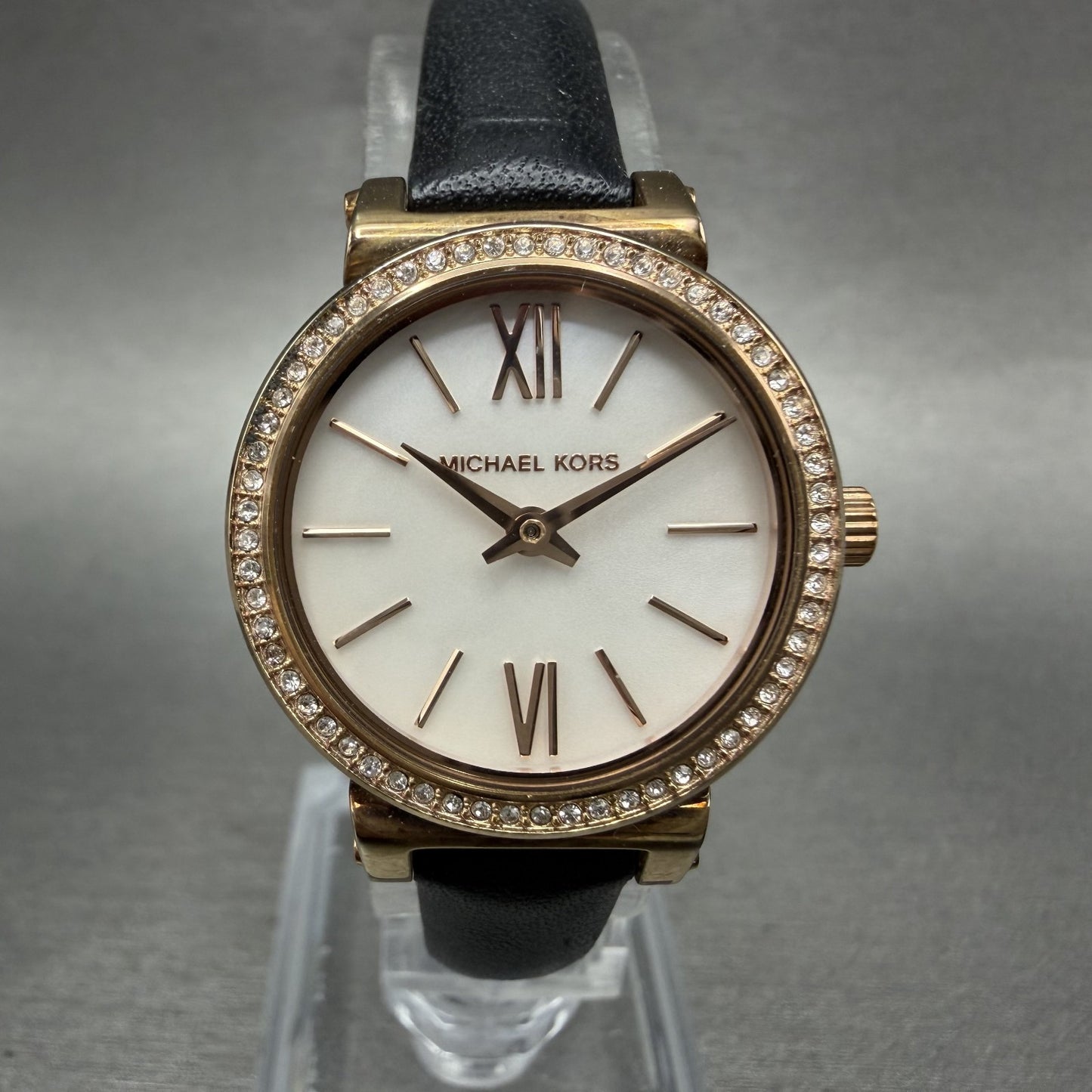 Michael Kors Sofie Watch Women 26mm MOP Dial Rose Gold Tone Round New Battery0