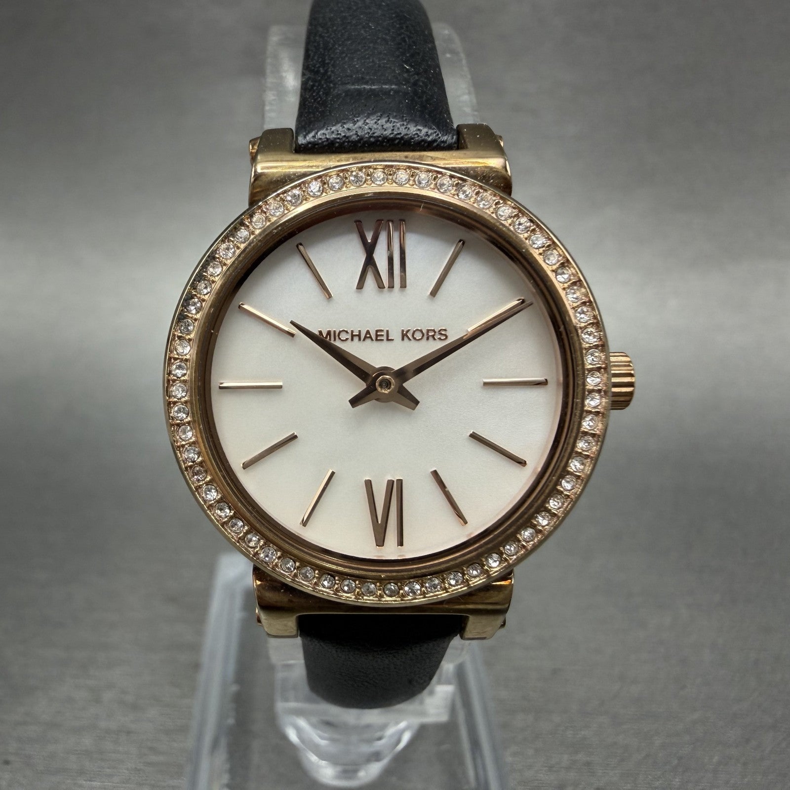 Michael Kors Sofie Watch Women 26mm MOP Dial Rose Gold Tone Round New Battery0