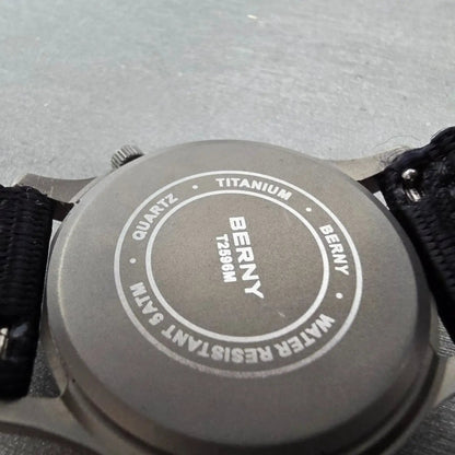 BERNY Field Watch Men 37mm Silver Dial Titanium Round New Battery10
