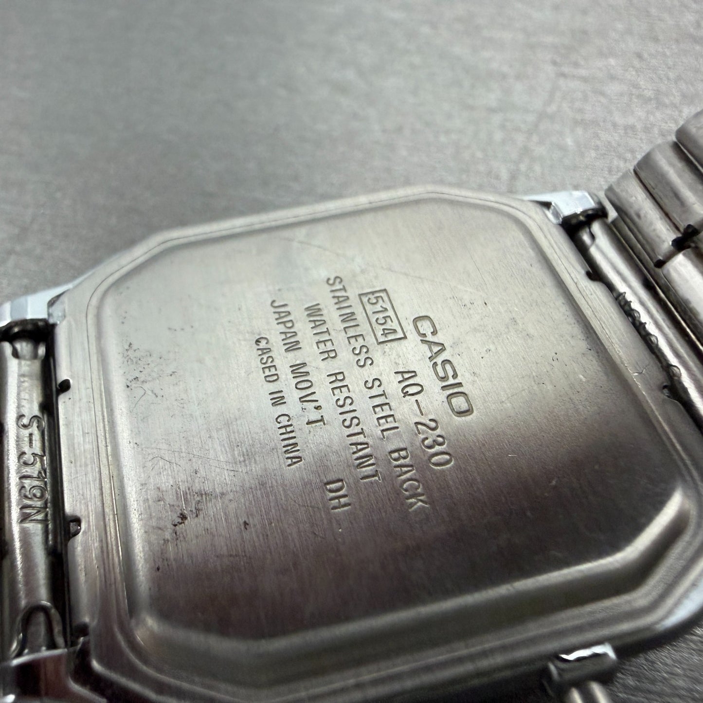 Casio AQ-230 Watch Men 30mm Black Dial Steel Alarm Chrono Analog Digital PARTS10