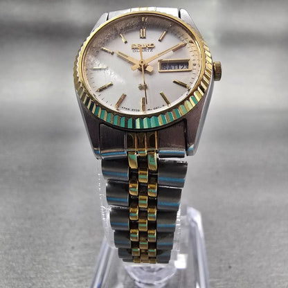 Seiko SQ Watch Women 24mm Silver Dial Two Tone Daydate Round 3Y03-0169 New Batt5