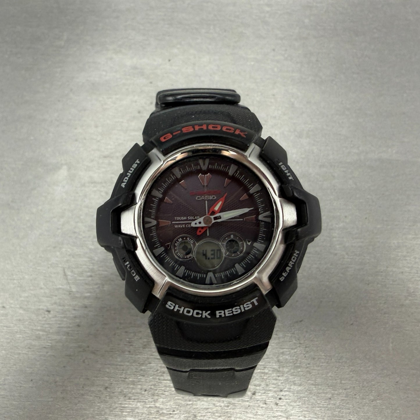 Casio G-Shock GW-1500A Watch Men 48mm Analog Digital Black BROKEN BAND Runs0